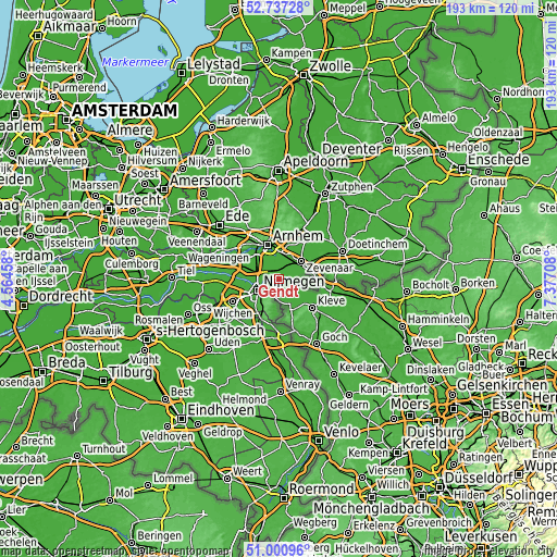 Topographic map of Gendt