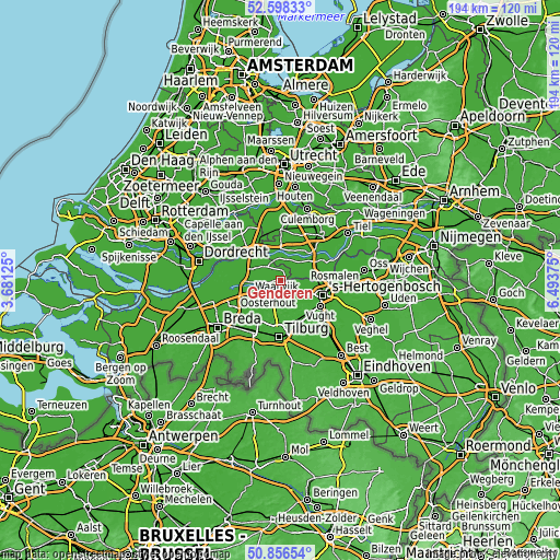 Topographic map of Genderen