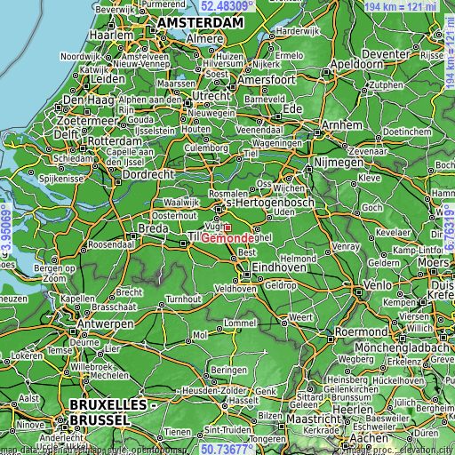 Topographic map of Gemonde