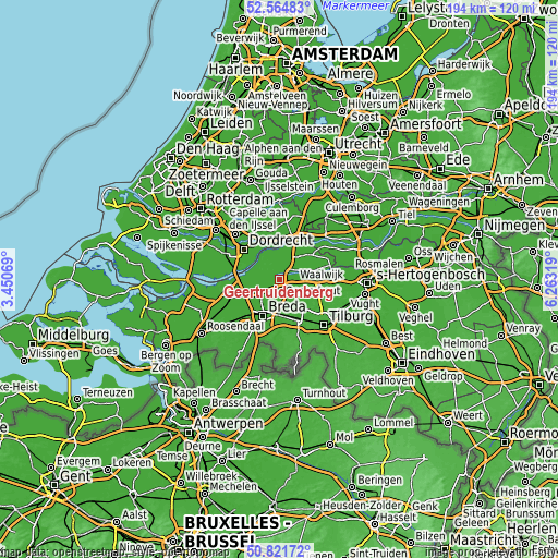 Topographic map of Geertruidenberg