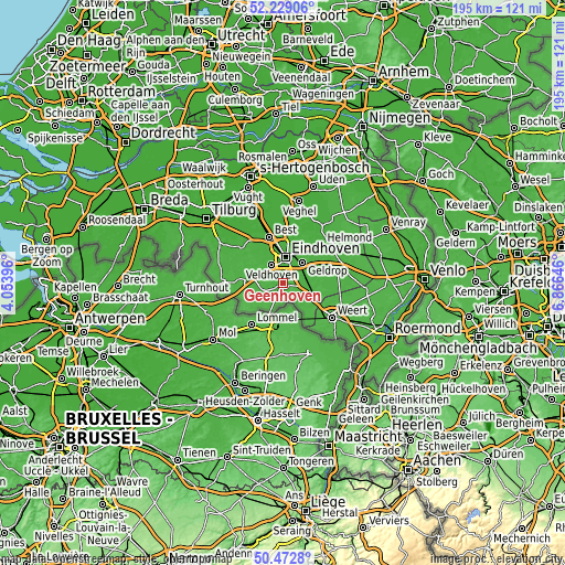 Topographic map of Geenhoven