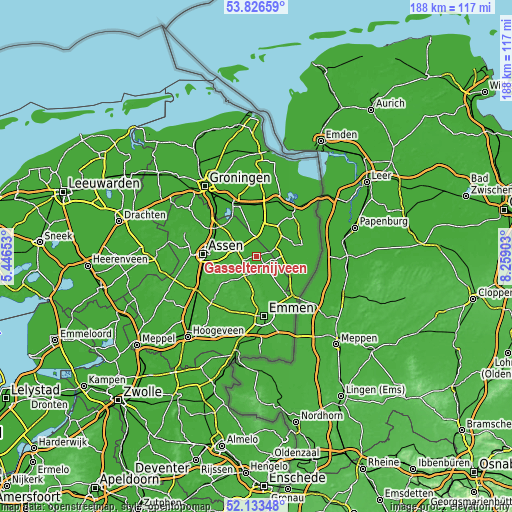 Topographic map of Gasselternijveen