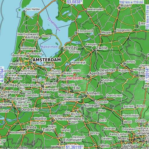 Topographic map of Garderen