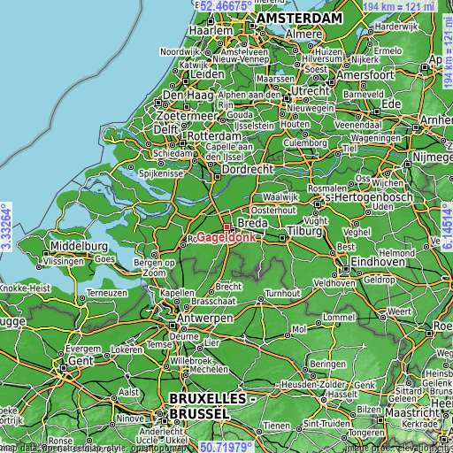 Topographic map of Gageldonk