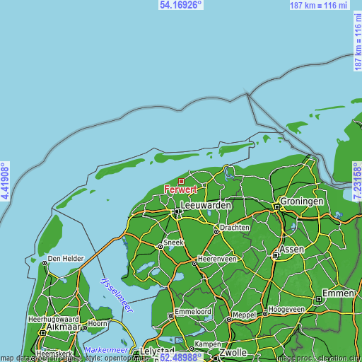 Topographic map of Ferwert