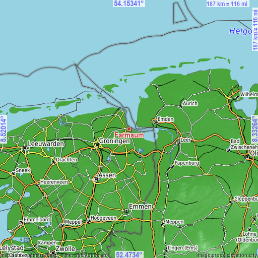 Topographic map of Farmsum