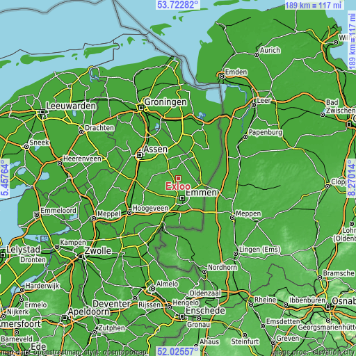 Topographic map of Exloo