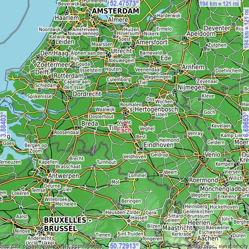 Topographic map of Esch