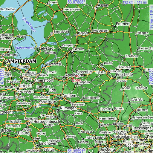 Topographic map of Epse