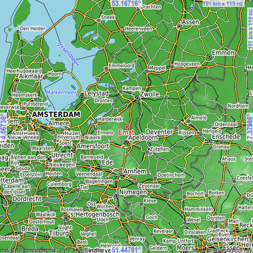 Topographic map of Emst