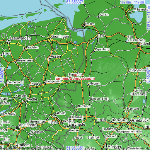 Topographic map of Emmer-Compascuum