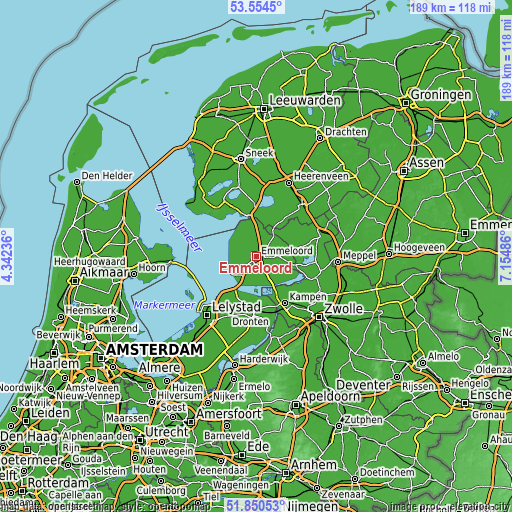 Topographic map of Emmeloord