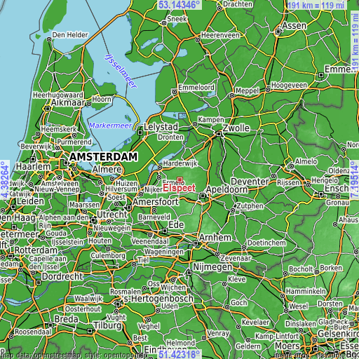 Topographic map of Elspeet