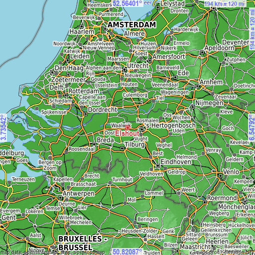 Topographic map of Elshout