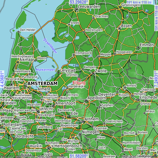 Topographic map of Elburg