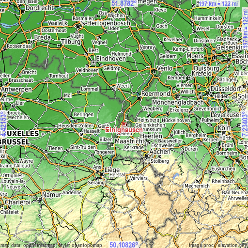 Topographic map of Einighausen