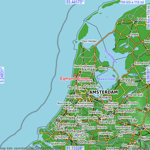 Topographic map of Egmond-Binnen