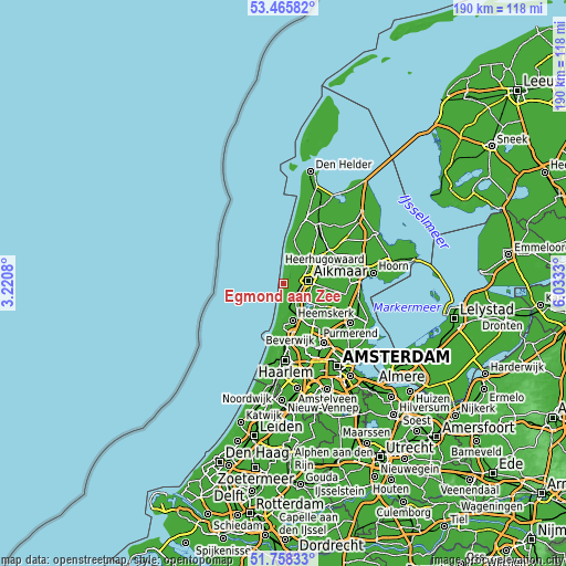 Topographic map of Egmond aan Zee