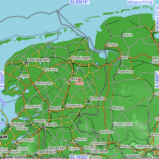 Topographic map of Eext