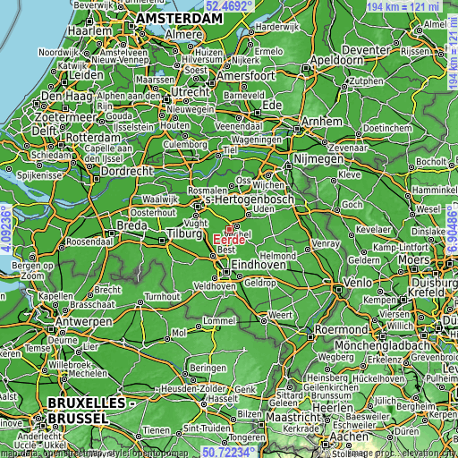 Topographic map of Eerde