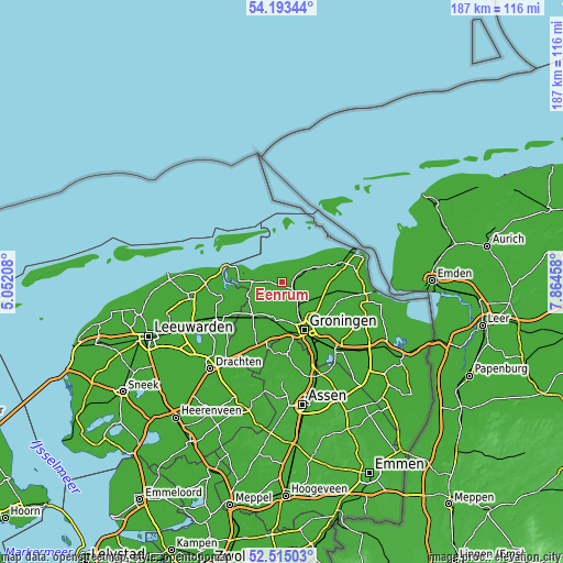 Topographic map of Eenrum