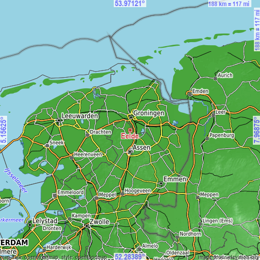 Topographic map of Eelde