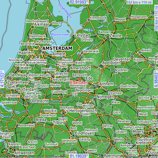 Topographic map of Ederveen
