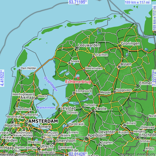 Topographic map of Echtenerbrug