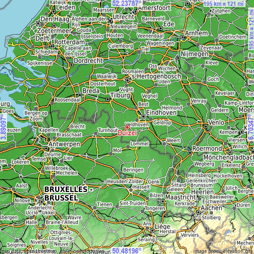 Topographic map of Duizel