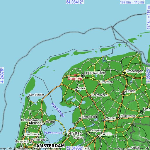 Topographic map of Dronryp