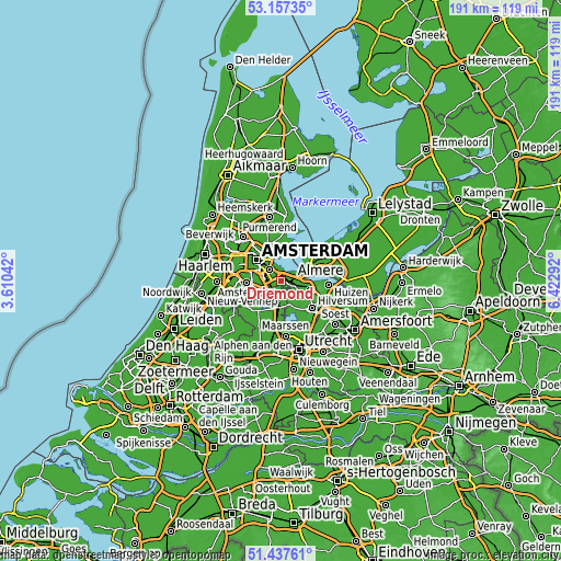 Topographic map of Driemond