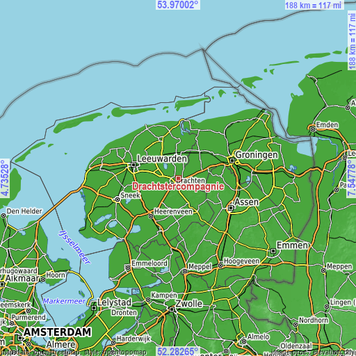 Topographic map of Drachtstercompagnie