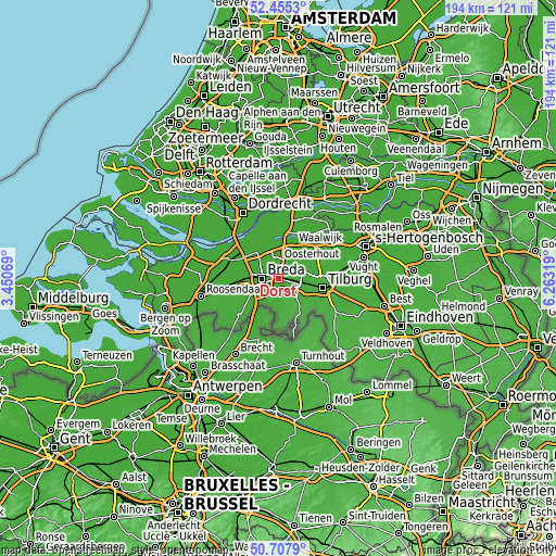 Topographic map of Dorst