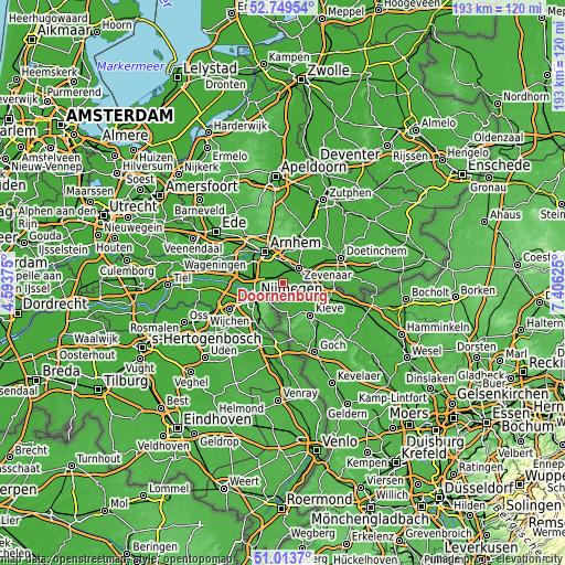 Topographic map of Doornenburg