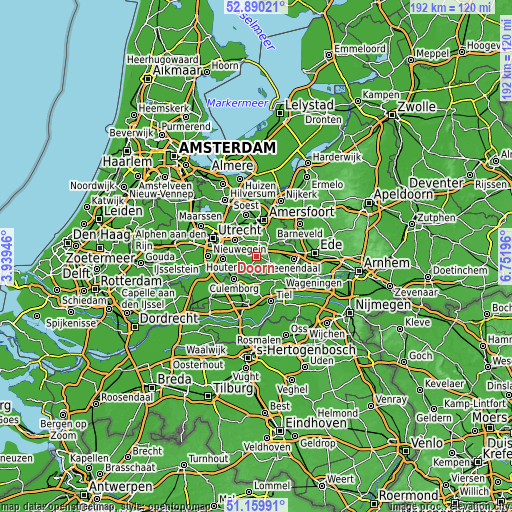 Topographic map of Doorn