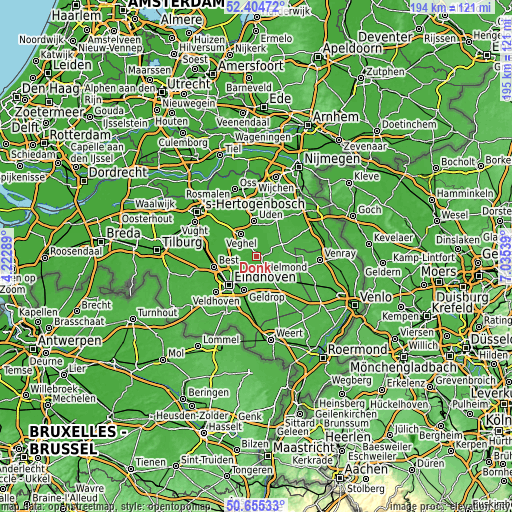 Topographic map of Donk