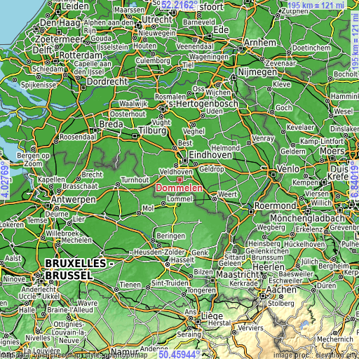 Topographic map of Dommelen