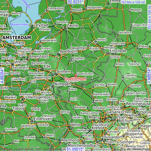 Topographic map of Doetinchem