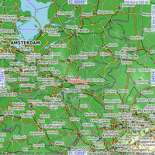 Topographic map of Doesburg