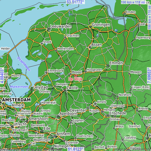 Topographic map of De Wijk