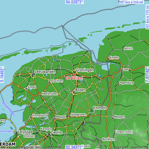 Topographic map of De Wijert