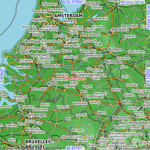 Topographic map of De Rompert