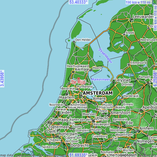 Topographic map of De Rijp