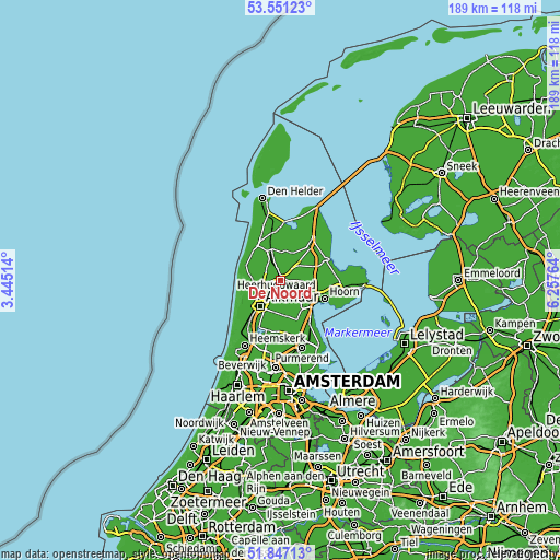 Topographic map of De Noord