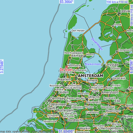 Topographic map of De Maer