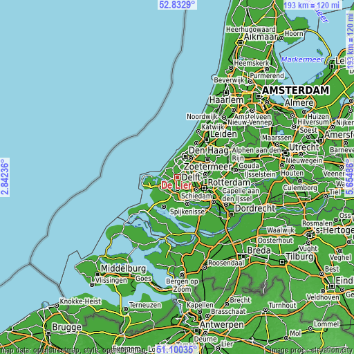 Topographic map of De Lier