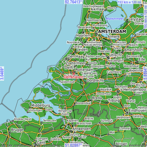 Topographic map of Delfshaven