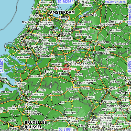 Topographic map of De Kruiskamp