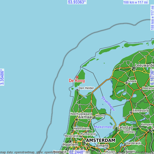 Topographic map of De Koog