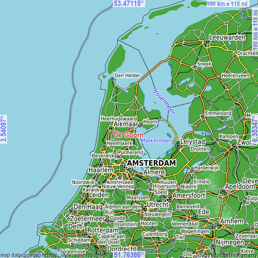 Topographic map of De Goorn